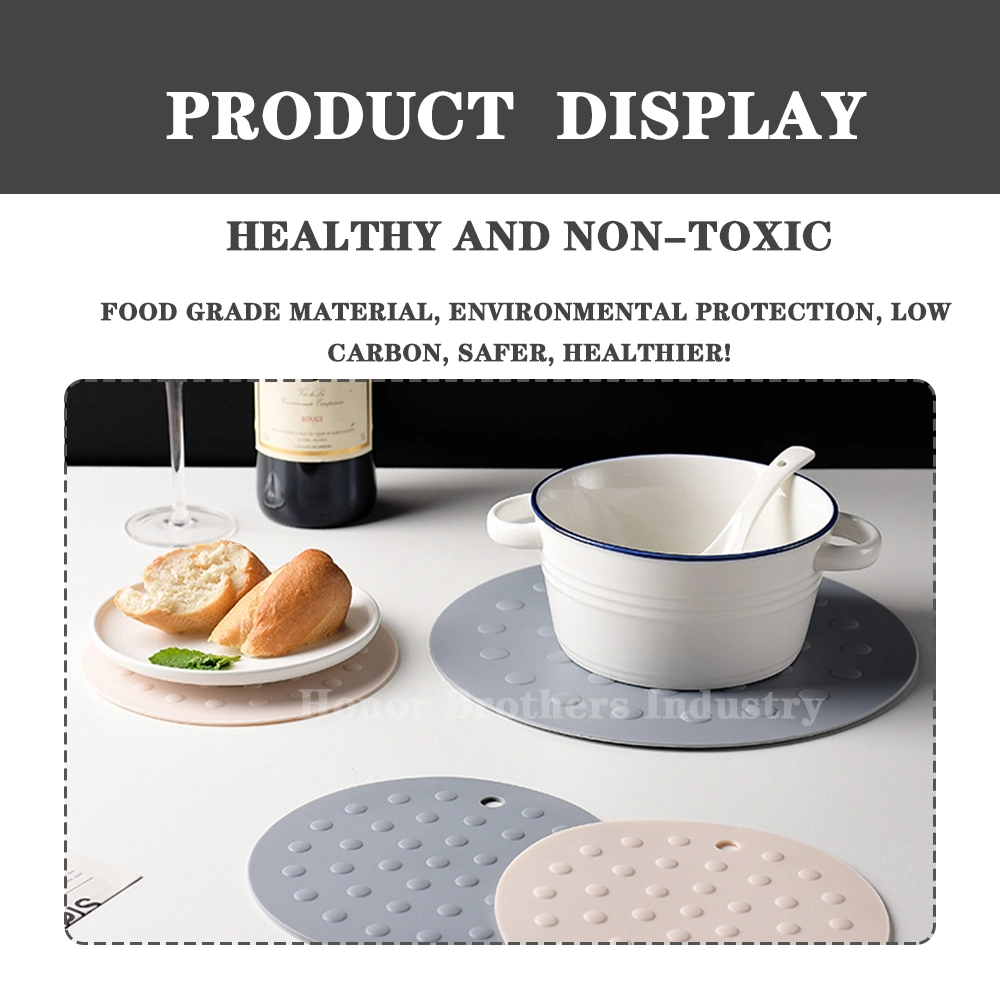 Round Table Cup Mat Heat-Resistant Placemat Silicone Coaster Hot Pad