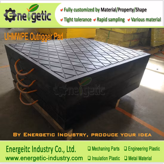 Mobile Polyethylen-Auslegerauflagen/UHMWPE-Nivellierauflagen für Wohnmobile/Wagenheber/Verschleißfeste UHMWPE-Kranbeinstützauflagen/Hochfeste tragbare HDPE-Kranauslegerauflage