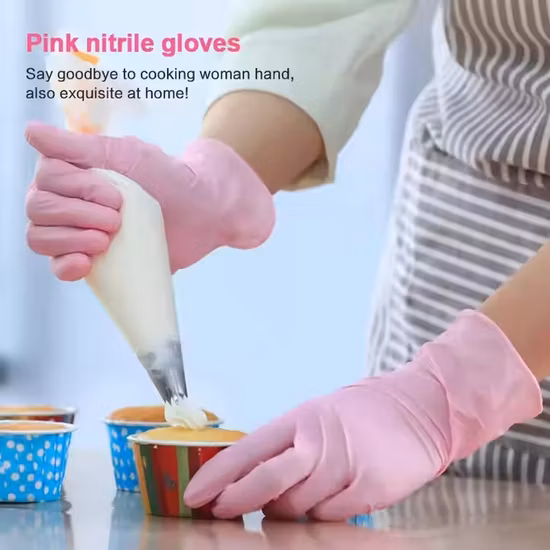 Einweg-Bürgerhandschuh aus blauem Nitril für die Verschönerung und das Gesundheitswesen