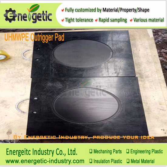 UHMWPE/HDPE-Wagenheber-Pad/Kran-Pad/kundenspezifische UHMWPE-Kunststoff-Kran-Wagenheberplatte/mobile Straßenmatte/rutschfeste Oberfläche für Kran-LKW-Ausleger